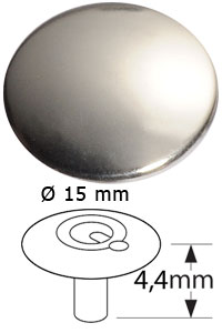 Cap (A) NS (4,2mm, SS 316), polished, 100-pack