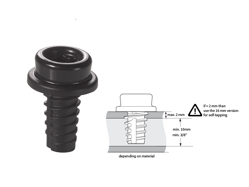 CAF-COMPO self tapping screw-stud 10 mm 100-pack