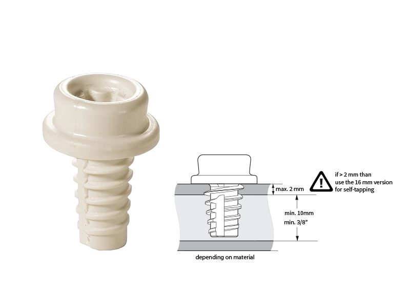 CAF-COMPO self tapping screw-stud 10 mm 10-pack
