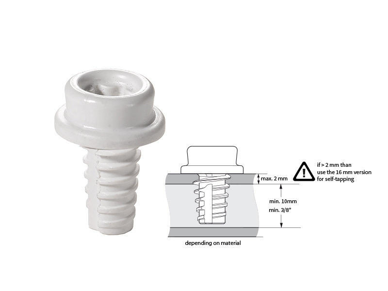 CAF-COMPO self tapping screw-stud 10 mm 10-pack
